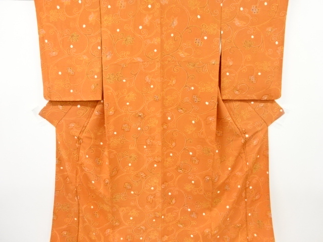 絞り花唐草模様小紋着物